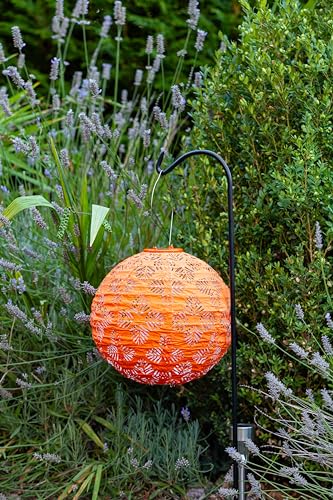 Allsop Home & Garden Soji Stella Brights Geo Palm Outdoor Weatherproof Tyvek® Hanging Solar Lantern. Dual White LEDs and Stainless Steel Easy to Hang Frame.
