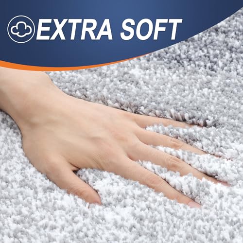 OLANLY Small Bathroom Rugs 24x16, Extra Soft Absorbent Microfiber Bath Rugs - color: Light Grey, size: 24" X 16"