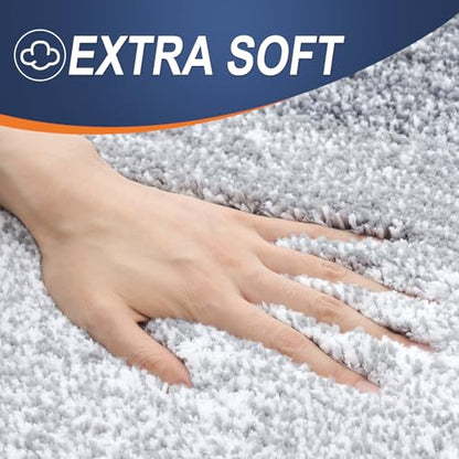 OLANLY Small Bathroom Rugs 24x16, Extra Soft Absorbent Microfiber Bath Rugs - color: Light Grey, size: 24" X 16"