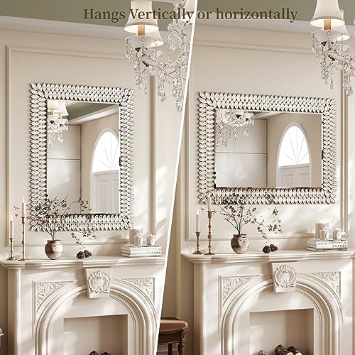 Kelly Miller 24"x36" Jeweled Luxury Rectangle Decorative Wall Mirror - size: 36"L x 24"W