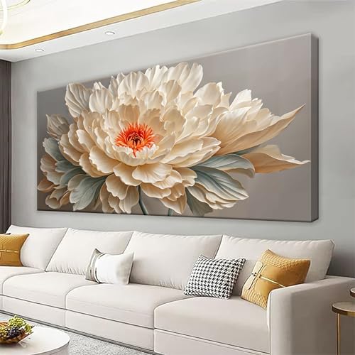 QSQ Canvas Art Wall Decor Small Size Modern Minimalist Home Wall Decor Flower Paintings Yellow Flower White Wall Art Prints Floral Art Pictures For Bedroom Kitchen Office Decoration 20" × 40" - color: KA-7E, size: 40"L x 20"W