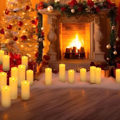 24 Pack Ivory Flameless Candles, with 4 Remote Controls - color: 24Wave Flameless Candle