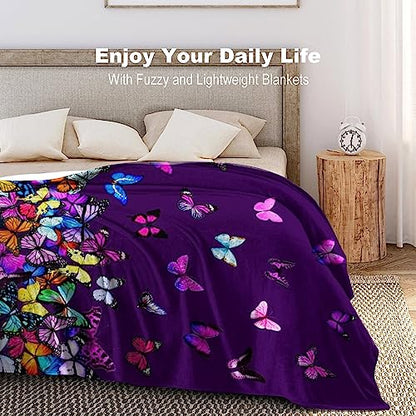 Butterfly Blanket Beautiful Butterfly Throw Blanket Ultra Soft Blankets Lightweight Cozy for Bed Couch Sofa 50"x40" - color: Butterfly 4, size: 50"x40"