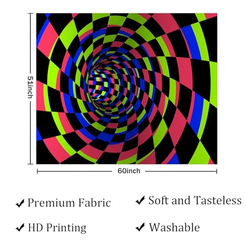 Blacklight Tapestry for Bedroom, Black Light 3D Posters Wall Hanging - color: D-Blacklight 3D Lines Tapestry, size: 60"L x 51"W