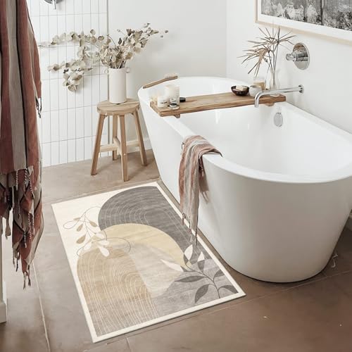 MUJOO 2x3 Washable Rug Small Area Rugs Non Slip Mid Century Modern - color: Beige（modern）, size: 2' x 3' (Rectangular)