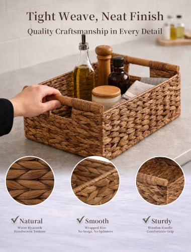 Wicker Basket, Large Basket for Gift Baskets Empty, 15.4x11x6.3in - color: Chestnut, size: Large