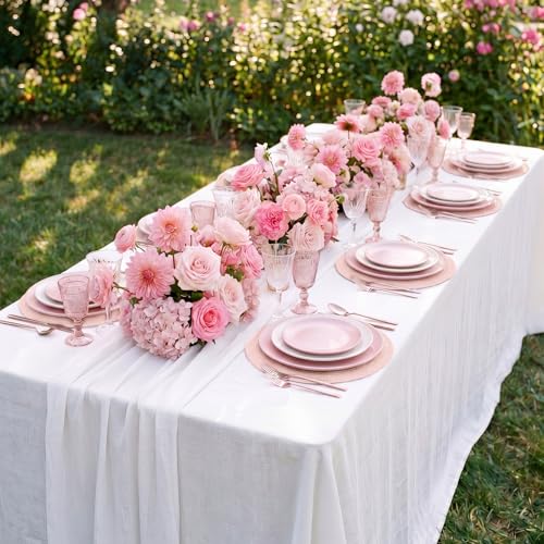 24 Pcs 13 in Round Woven Placemats Boho Charger,Pink,Classic - color: Pink, style: Classic
