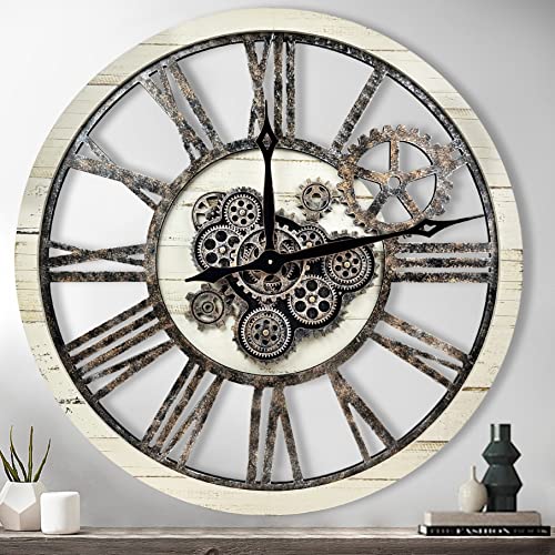 The B-Style Large Wall Clock 30 inch Desert Beige and Bronze - color: Desert Beige and Bronze, size: 30 inch (76 cm)