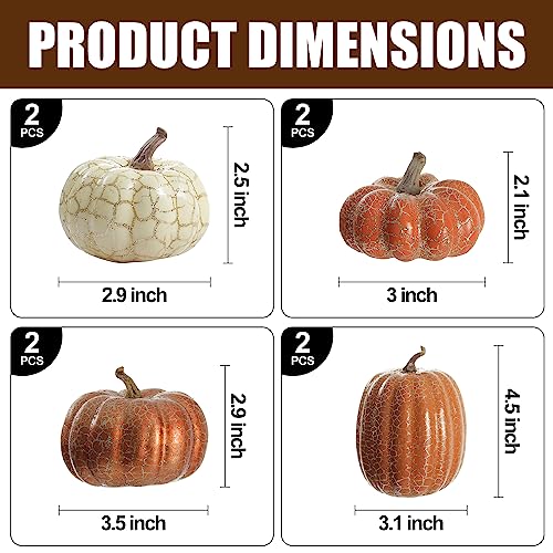 Artgar Pumpkin Decor, 8 PCS Halloween Pumpkin - color: 8pcs Cracked Pumpkins