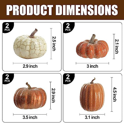 Artgar Pumpkin Decor, 8 PCS Halloween Pumpkin - color: 8pcs Cracked Pumpkins