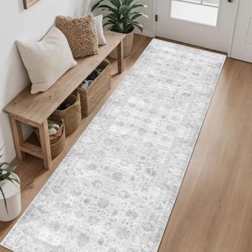 Hallway Runner Rug 2x6 Washable Area Rugs Grey - color: Grey, size: 2' x 6'