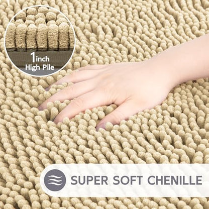 Amyracel Bathroom Rugs Mat 24x48, Thick Soft Quick Dry Absorbent - color: Beige/ Warm‑tan Tone, size: 24" x 48"