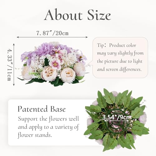 Flower Balls Centerpieces Tables: Purple White Silk Rose, 4Pcs - color: Purple Pink White, size: 4 PCS