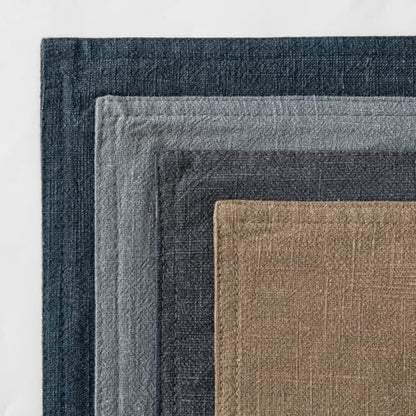 MIULEE Neutral Navy Boho Linen Pillow Covers 18x18 Inch Pack of 4 - color: Neutral Navy, size: 18" x 18" (Pack of 4)