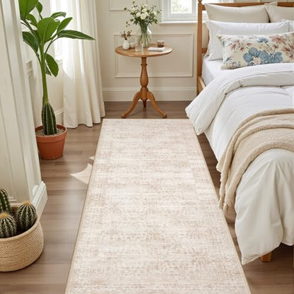 Hallway Runner Rug: 2.6x8 Kitchen Rugs for Living Room Beige Brown - color: Beige Brown, size: 2'6" x 8' (Runner)