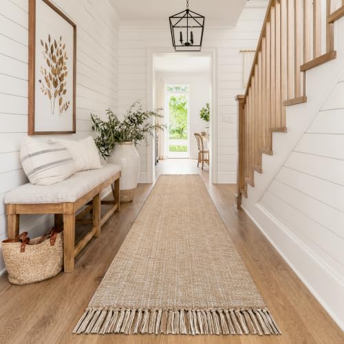 Collive Long Entry Hall Runner Rug, 2.6x14 ft Kitchen Carpet - color: Tan/Cream, size: 2.6' x 14' (Rectangular)