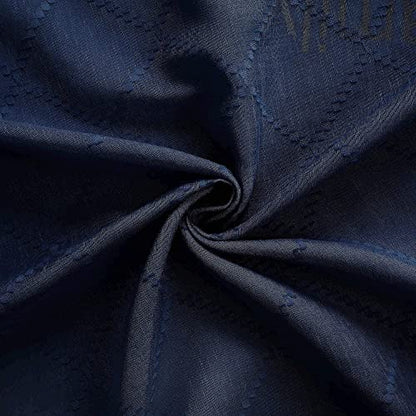 KOUFALL Navy Blue Curtains 63 Inch Length, Semi Sheer Curtains for Living Room 2 Panels Set with Grommet - color: Navy Blue, size: 52"W x 63"L (Pack of 2)