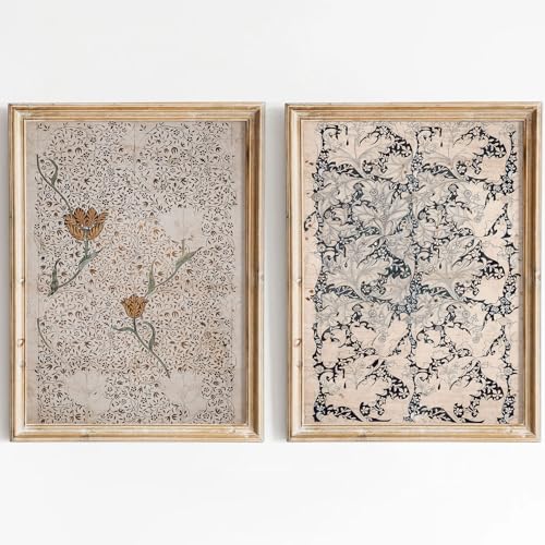 Vintage Botanical Wall Art Prints Set of 2 Antique Sketch Wall Art Decor Neutral Flower Canvas Wall Art Floral Pictures Farmhouse Painting Vintage Floral Artwork for Room Bedroom 12x16 Inch Unframed - color: Antique Botanical Prints, size: 12x16 inch Unfr