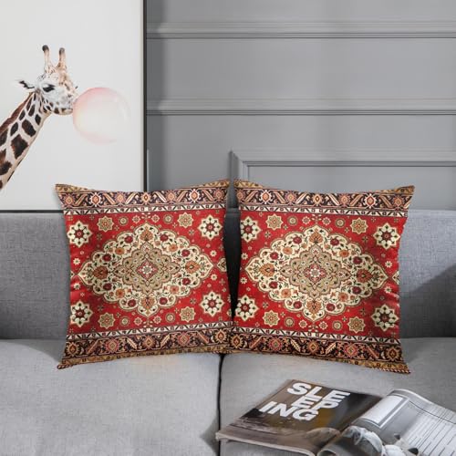 Britimes Throw Pillow Covers Set of 2, 18 x 18 Inch, Aztec Kilim - color: Ethnic Tribal 30, size: 18" x 18" (Pack of 2)