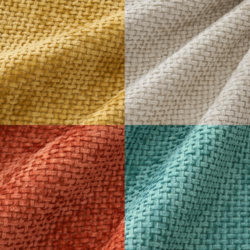 MIULEE Decorative Chenille Fall Pillow Covers Orange Teal 18x18 Pack of 4 - color: Orange Teal, size: 18" x 18" (Pack of 4)