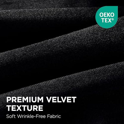 Joydeco 100% Blackout Curtains Velvet Black Out Curtain 108 Inch Drapes - color: Black, size: 62"W x 108"L (Pack of 2)