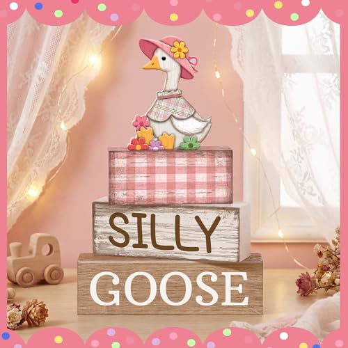 Yuntau 4 Pcs One Silly Goose Table Decor Baby Shower Birthday Party Decor - style: Goose