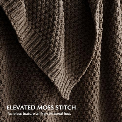 EVERGRACEHOME Chunky Chenille Knit Throw Blanket, 50 x 60, Cocoa Brown - color: Cocoa Brown, size: 50" X 60"
