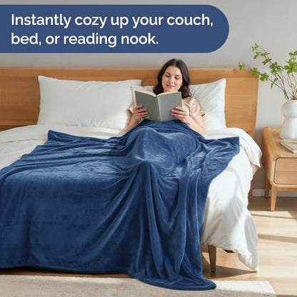 Fleece Blanket Queen Size - Ultra-Soft Flannel Fleece Blanket - Royal Blue - color: 28 - Royal Blue, size: Queen (90" x 90")