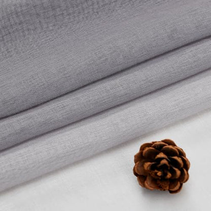 DWCN Grey Ombre Sheer Curtains 96 Inches Long for Living Room 2 Panels Set - color: Grey, size: 52"W x 96"L (Pack of 2)
