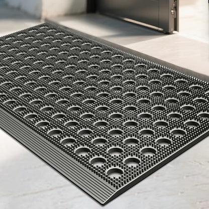 Mibao Front Door Mat, 17" X 29.5", Grey, Heavy Duty Dirt Trapping - color: Grey, size: 1'5" x 2'6" (Rectangular)