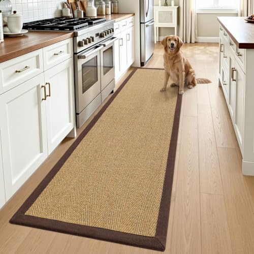 DEXI Jute Runner Rug 3x12, Rug Runners for Hallways, Natural/Brown - color: Natural/Brown, size: 3' x 12' (Runner)