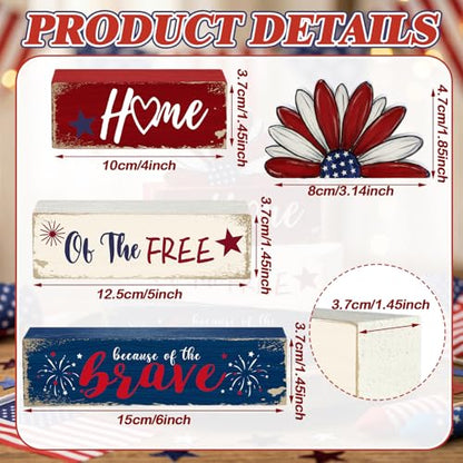 Amyhill 4 Pcs Wooden Sign Decor American Daisy 1, Dog Paw Blocks - style: American Daisy 1
