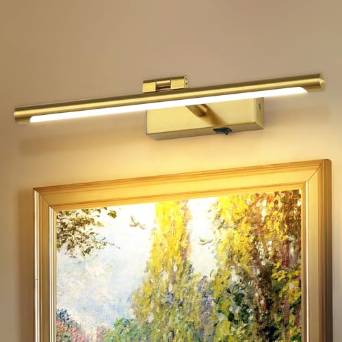 15.75 Inch Gold Picture Light Battery Operated with Remote - color: Gold, size: 15.75 In