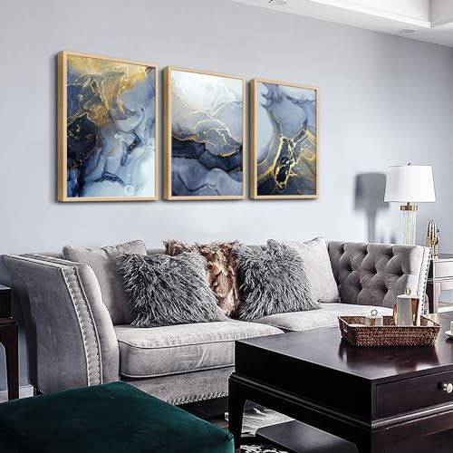 Natural Wood Framed Wall Art for Living Room Abstract Wall Decor for Bedroom Abstract Ink painting Wall Artworks Pictures for Office Decoration Large Size Home Decorations Posters Framed Art Prints - color: Abstract Line Painting Natural Wood Framed, size