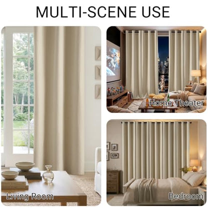 ChrisDowa Natural Blackout Curtains 54 Inches Long 2 Panels for Bedroom - color: Natural, size: 40"W x 54"L (Pack of 2)