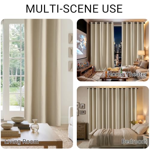 ChrisDowa Natural Blackout Curtains 63 Inches Long 2 Panels for Bedroom - color: Natural, size: 40"W x 63"L (Pack of 2)