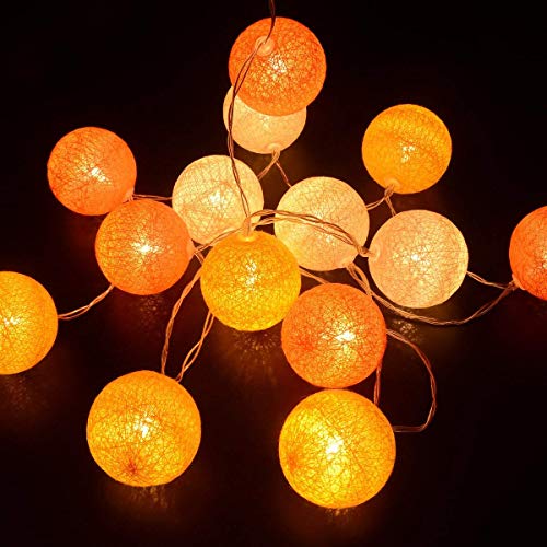 3M/10Ft 30 Yellow Orange White Ball LED Battery Operated String Fairy Light - color: Yellow Ornage