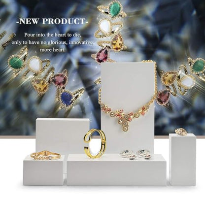Oirlv Solid Wood Minimalism Style Jewelry Display Stand Showcase Jewelry Organizer Square Holder(SM05203) - color: SM05203