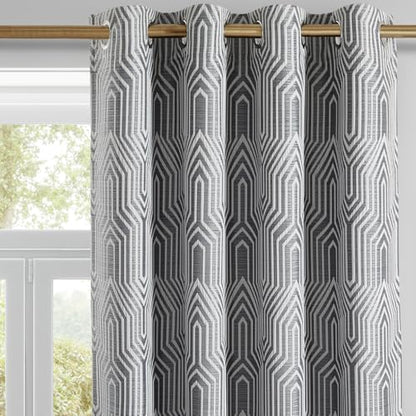 Dark Grey and Silvery 100% Blackout Curtains 108 Inch Length 2 Panels, Jacquard Thermal Insulated Noise Reducing Grommet Drapes for Bedroom Living Room, 2pcs, 52" W x 108" L - color: Dark Grey and Silvery, size: 52"W x 108"L (Pack of 2)