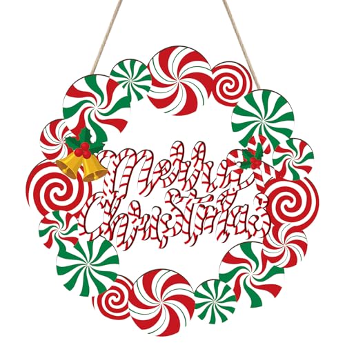 COCHIE Merry Christmas Decorations Xmas Peppermint Candy Cane Welcome Sign - style: XMAS Candy
