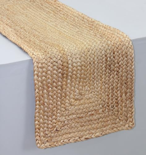 COTTON CRAFT Jute Braided Table Runner - 13x36 inches Natural Table Runner - color: Natural, size: 13x36 Inches