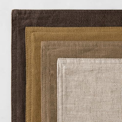 MIULEE Neutral Gold/Brown Boho Linen Pillow Covers 18x18 Inch Pack of 4 - color: Neutral Gold/Brown, size: 18" x 18" (Pack of 4)