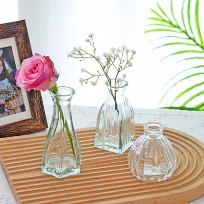 68pcs Clear Glass Bud Vase Set, Small Glass Vases for Centerpieces in Bulk - color: Clear, size: 68pcs