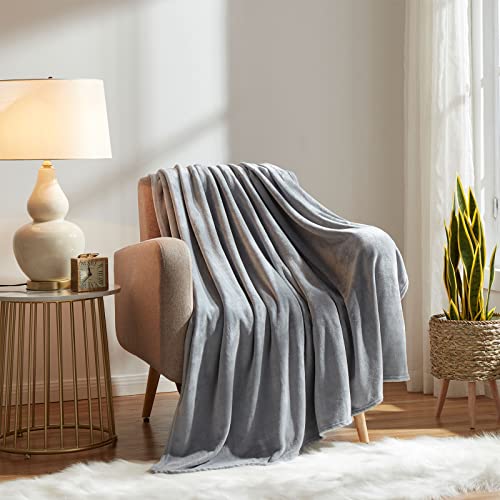 KMUSET Fleece Blanket Throw Size Grey Lightweight Super Soft Cozy Luxury Bed Blanket Microfiber Factory Shop (Pack of 5) - color: Grey, size: Throw(50"x60") (Pack of 5)