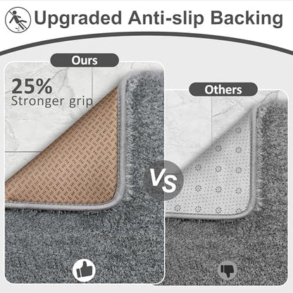 Toilet Rugs U-Shaped 24"x20", Absorbent Contour Bath Rug - color: Dark Gray, size: 24" x 20"(U-Shape)