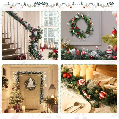 DREAM GARDEN 6 FT Lighted Christmas Garland for Front Door