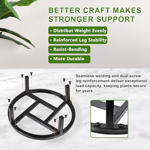 12" Metal Plant Stand Black-2PCS - size: 11.8"-2PCS