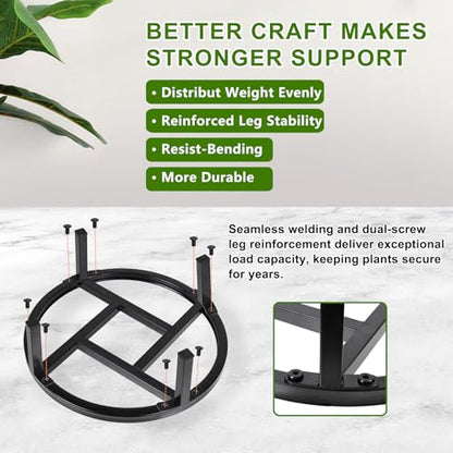 10" Metal Plant Stand, Black-2PCS - size: 10"-2PCS