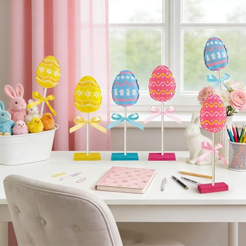 DECYOOL 3 Pcs Easter Egg Table Decor Easter Decorations for Home