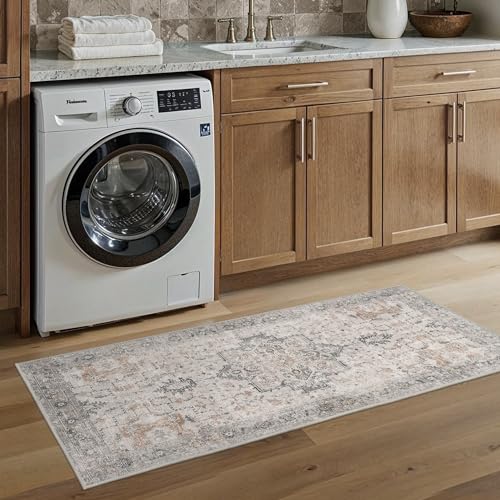 BESBLEE 2'6"x5' Washable Runner Rug Non Slip for Hallway, Light Taupe Brown - color: Light Taupe Brown, size: 2'6" x 5' (Runner)